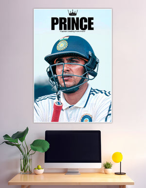 Indian cricket captain in BCCI helmet Prince poster