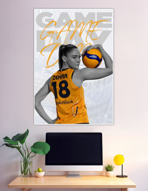 Game Day volleyball poster featuring Zehra number 18 VakifBank