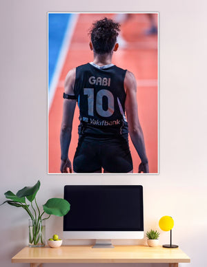 Gabi number 10 VakifBank volleyball player rear view poster