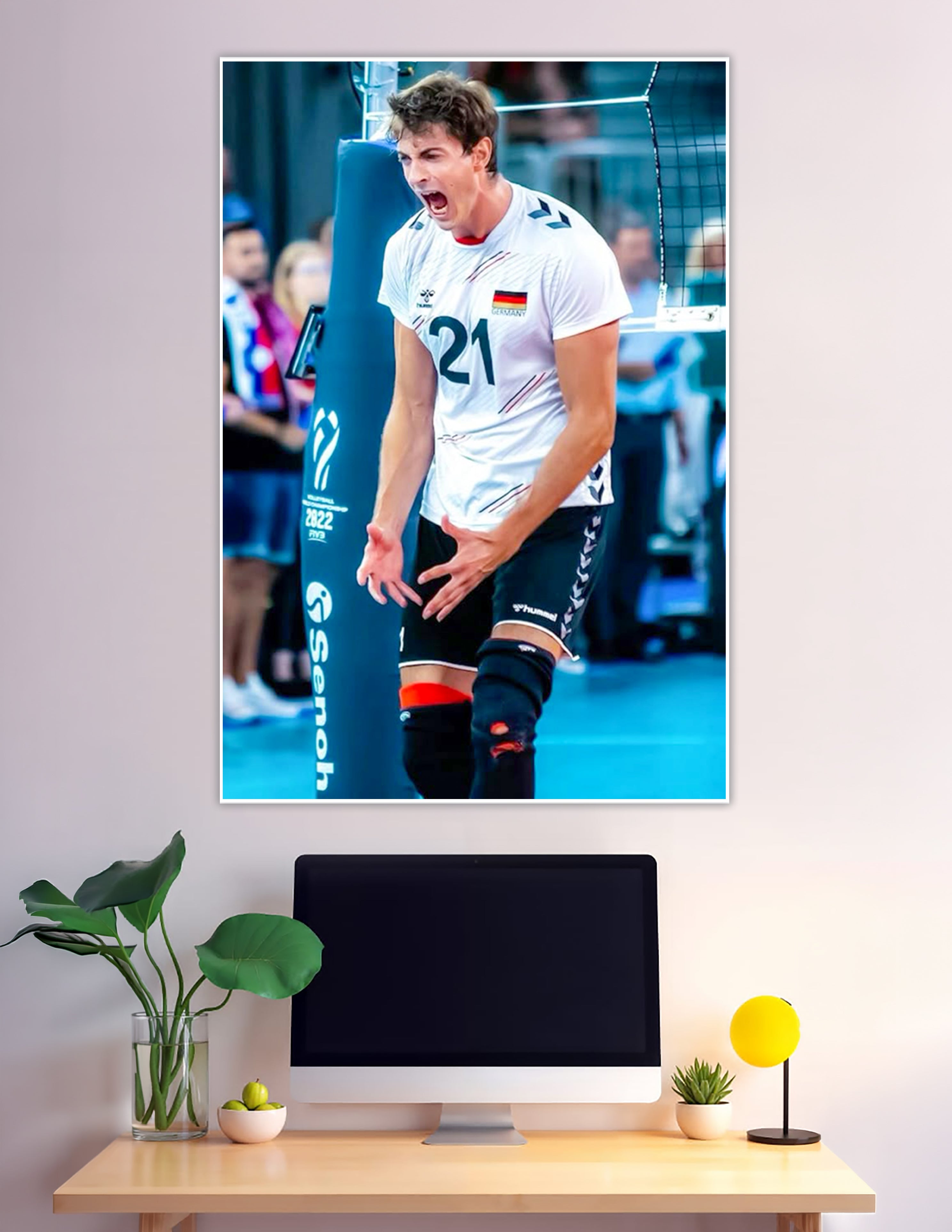 Germany volleyball player number 21 intense championship moment