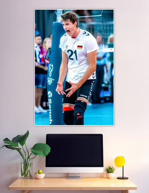 Germany volleyball player number 21 intense championship moment
